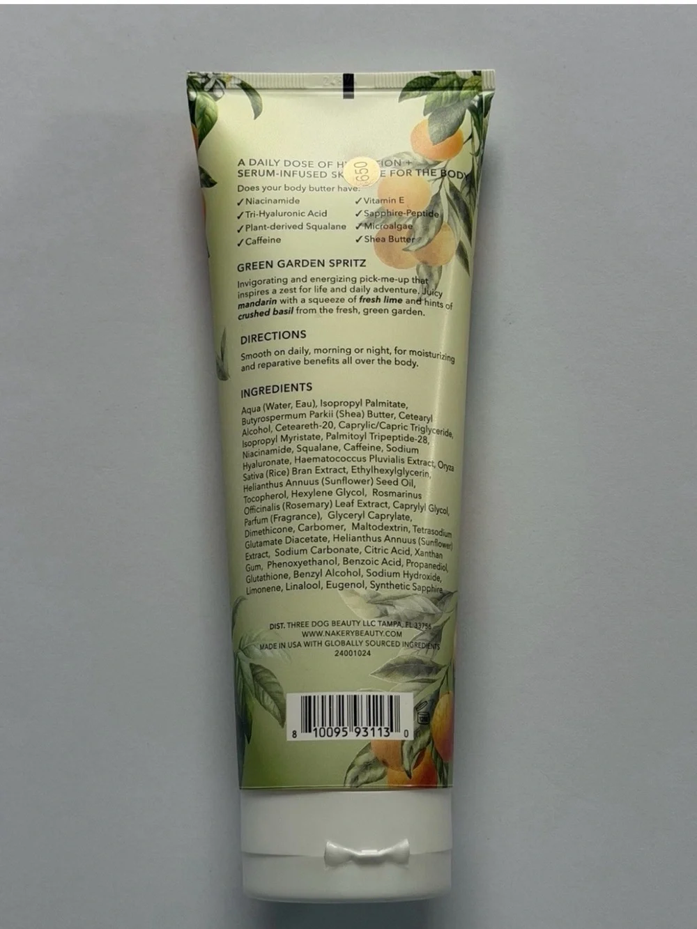 Nakery Green Garden Spritz SkinToning Body Butter Brand New 300ml